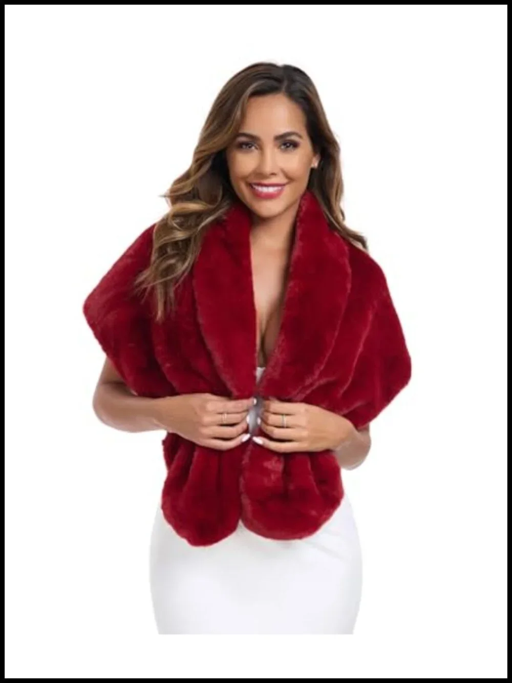 Faux Fur Shawl Wrap Stole Shrug Winter Bridal for Women